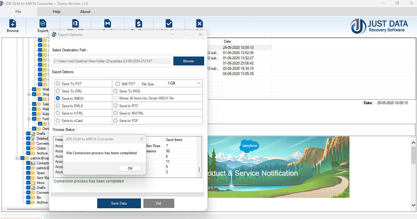 Export Mailbox Into PST/EML/MSG and HTML