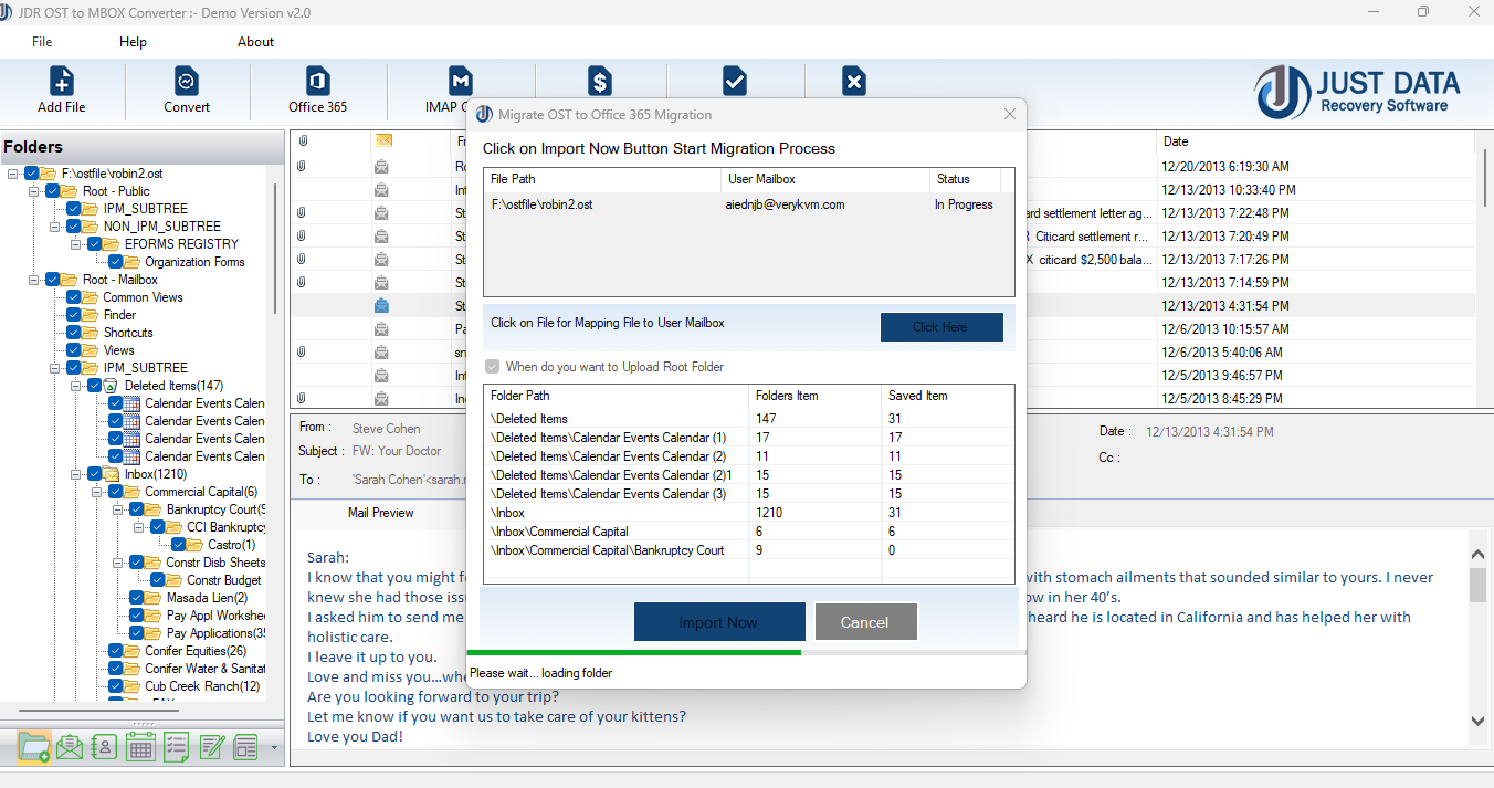 Importing Mailbox into Office365 Account