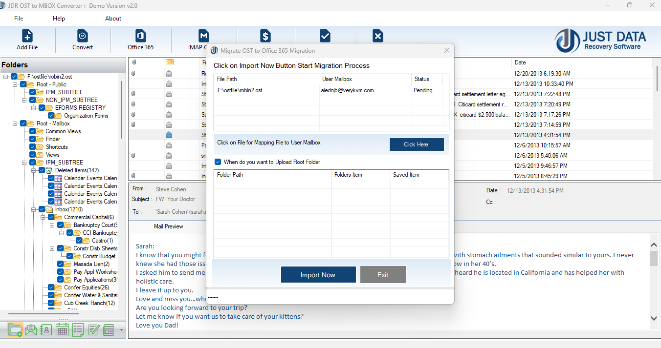 Saving Mailbox into PST File Process