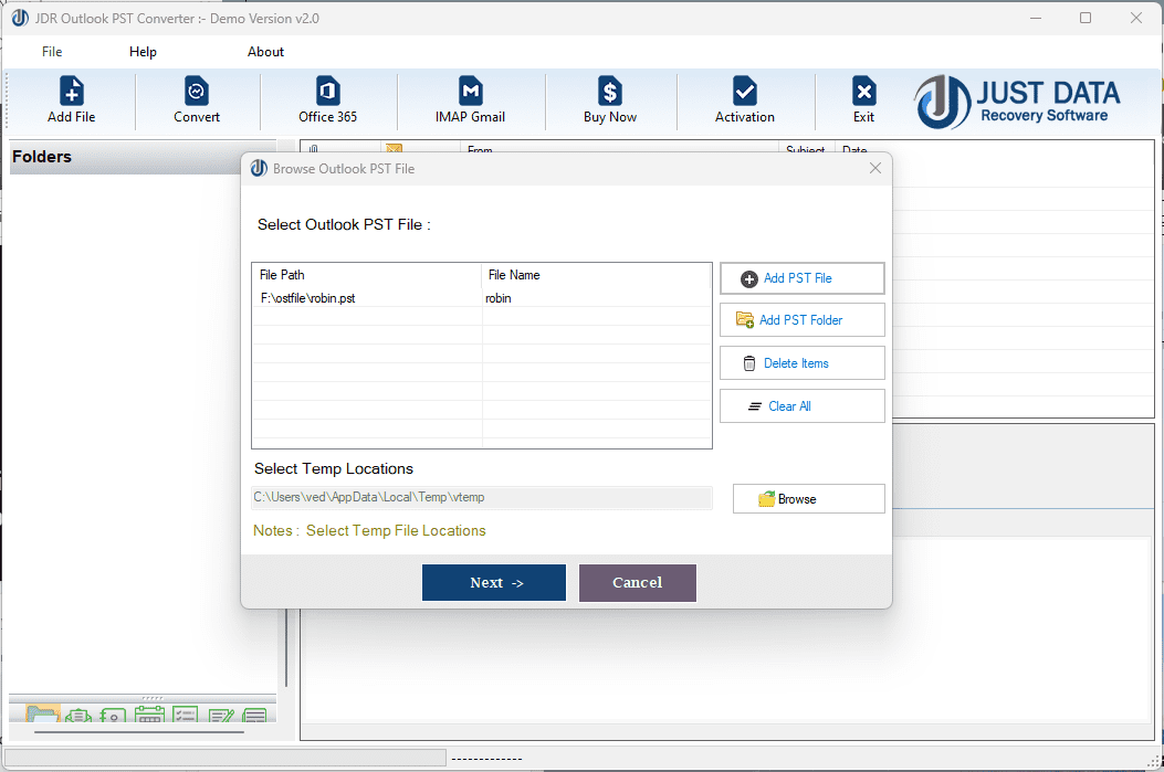 STEP 2 :- JDR Outlook PST Converter Software